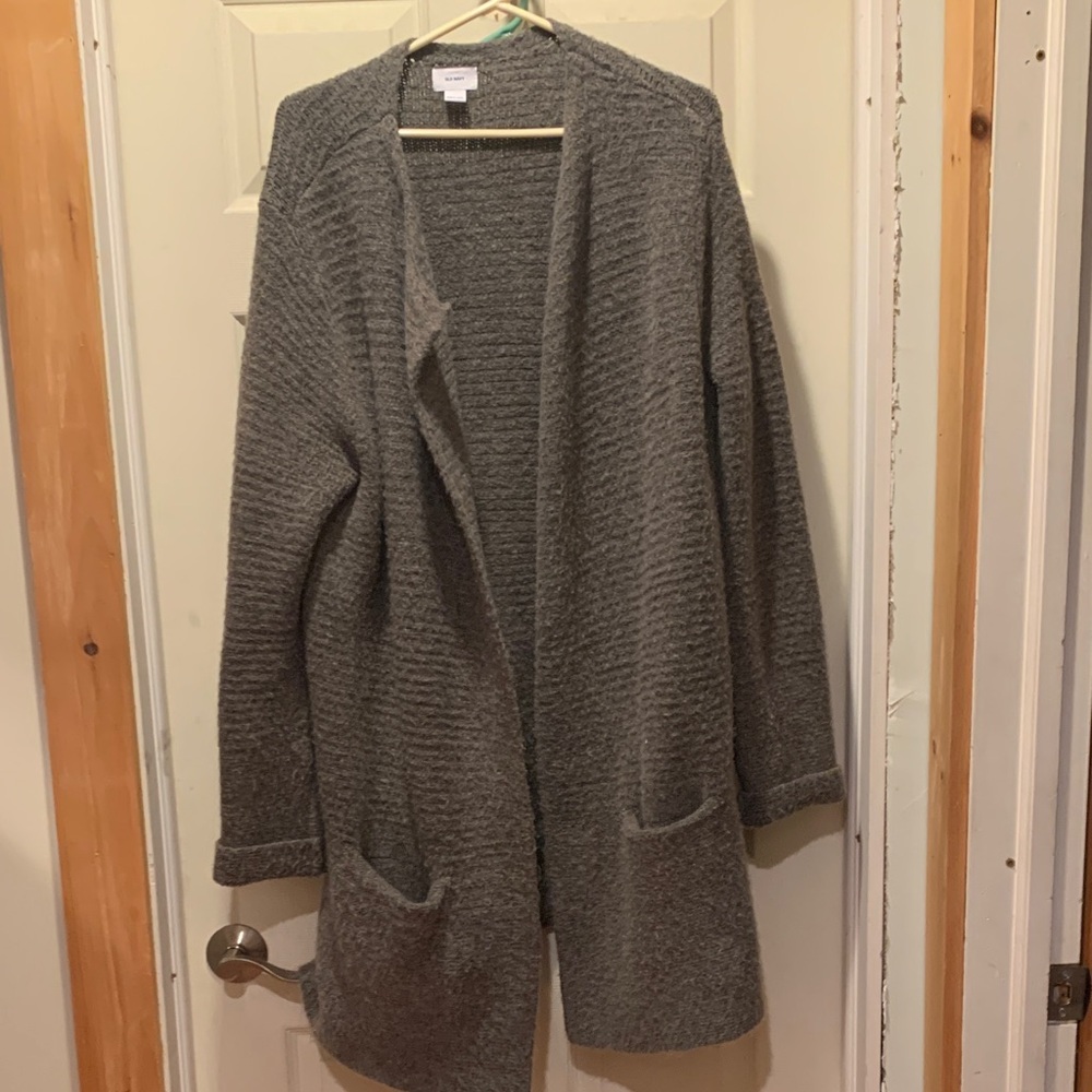 Old Navy Heather Gray Cardigan Sweater